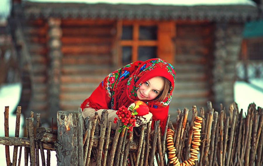 Sexy girl Women in Slavic costumes in Pontianak